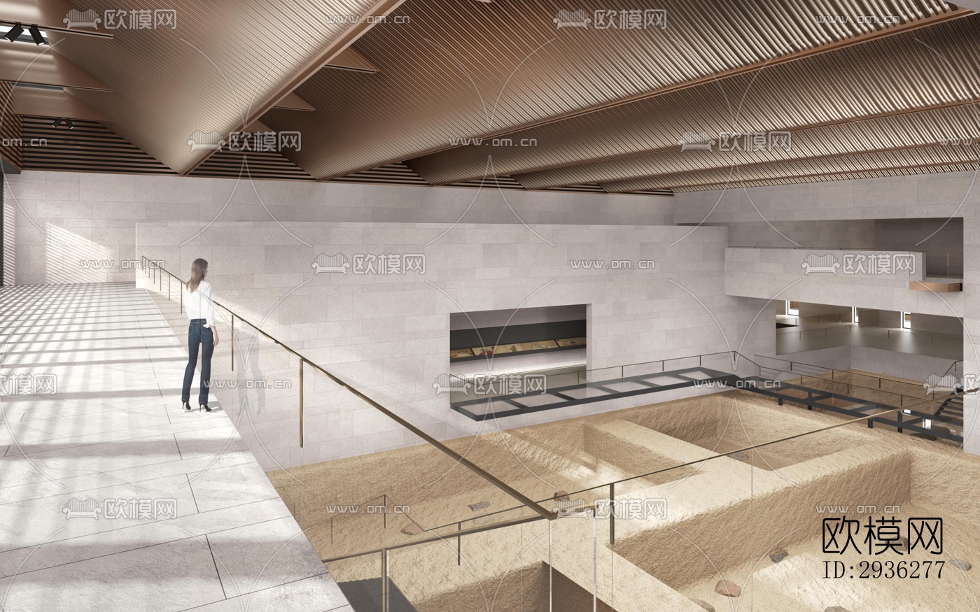 新中式美术博物馆效果图下载（渲染图2）