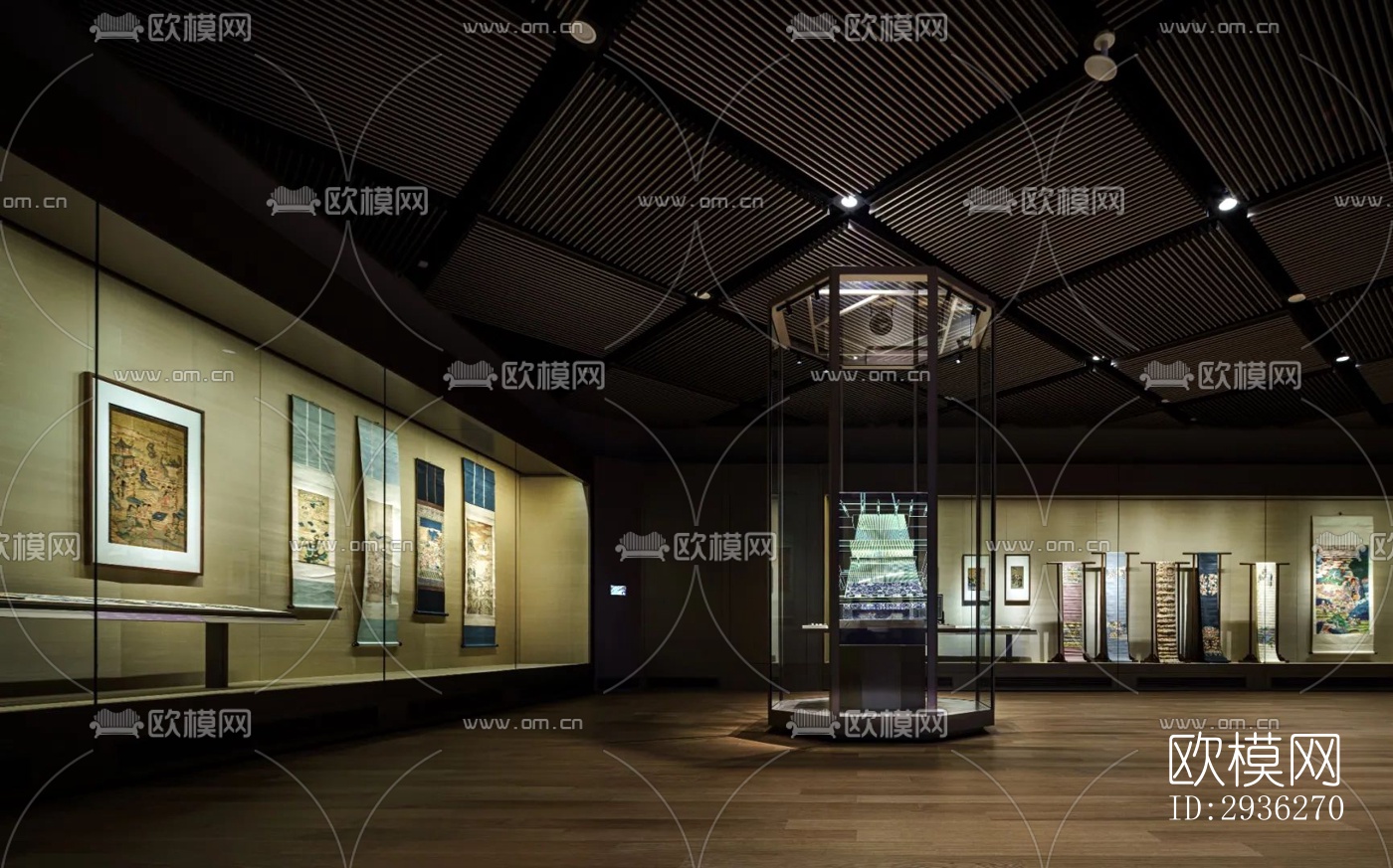 新中式美术博物馆效果图下载（渲染图14）
