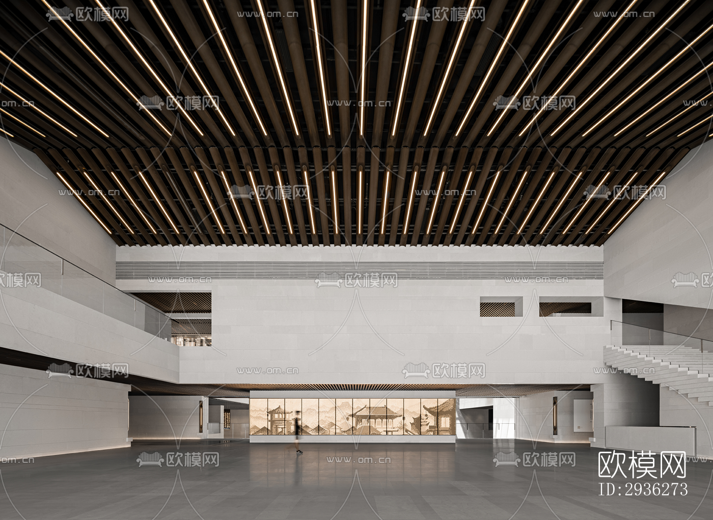 新中式美术博物馆效果图下载（渲染图15）