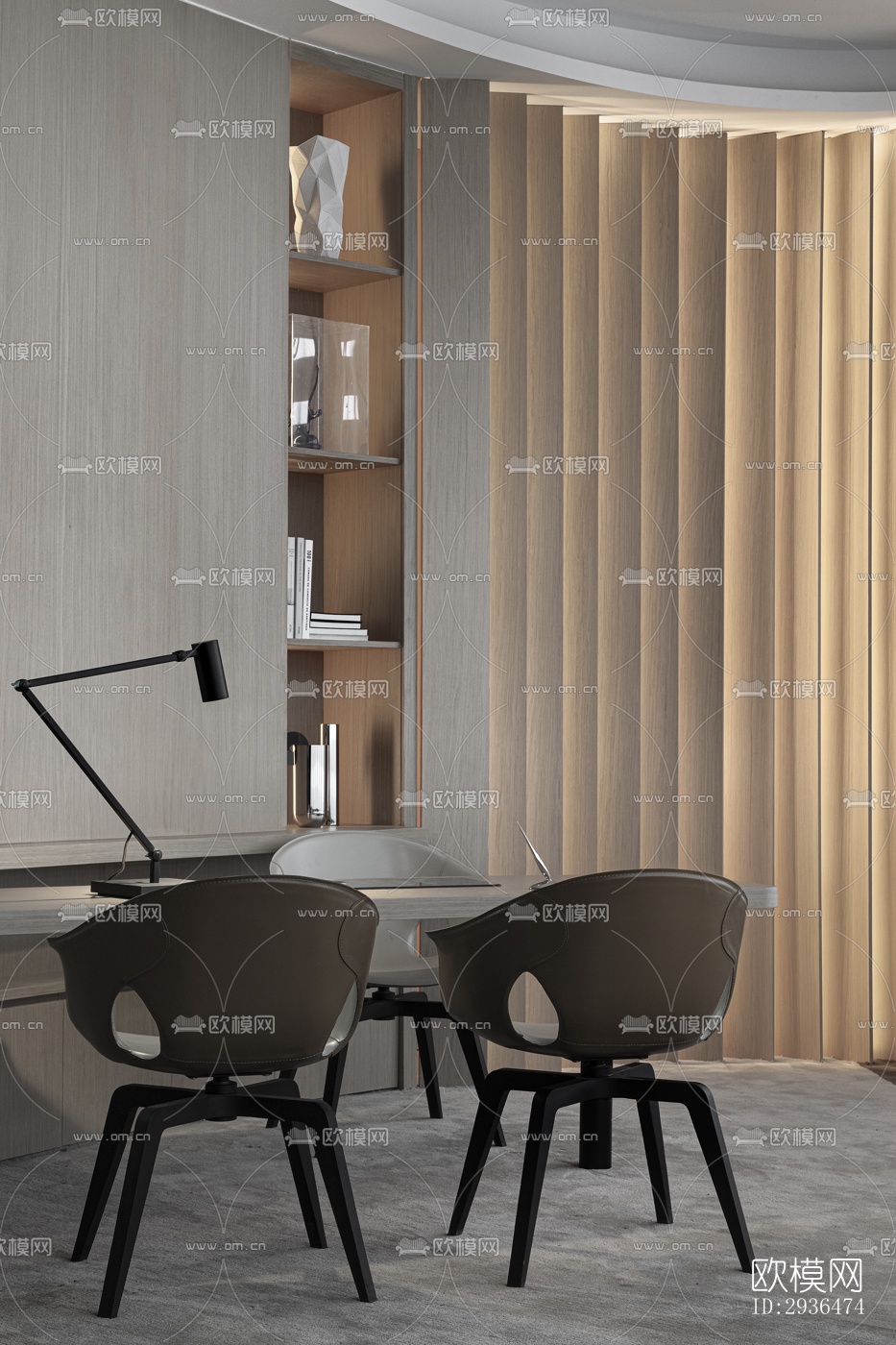 现代办公区效果图下载（渲染图9）