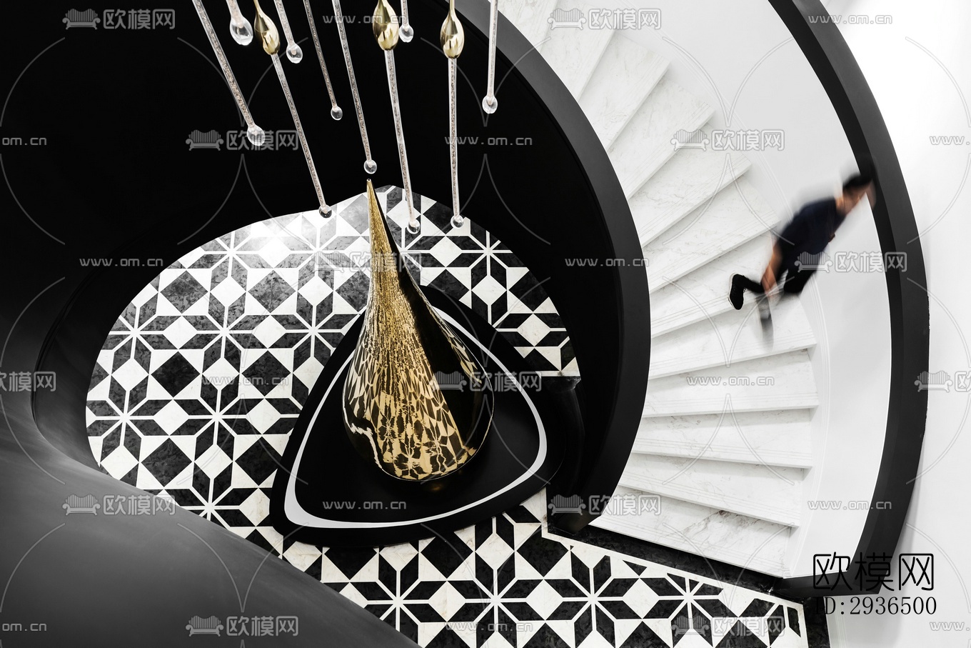 现代办公区效果图下载（渲染图1）