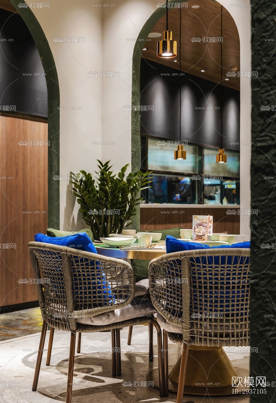 东南亚西餐厅效果图下载（渲染图5）