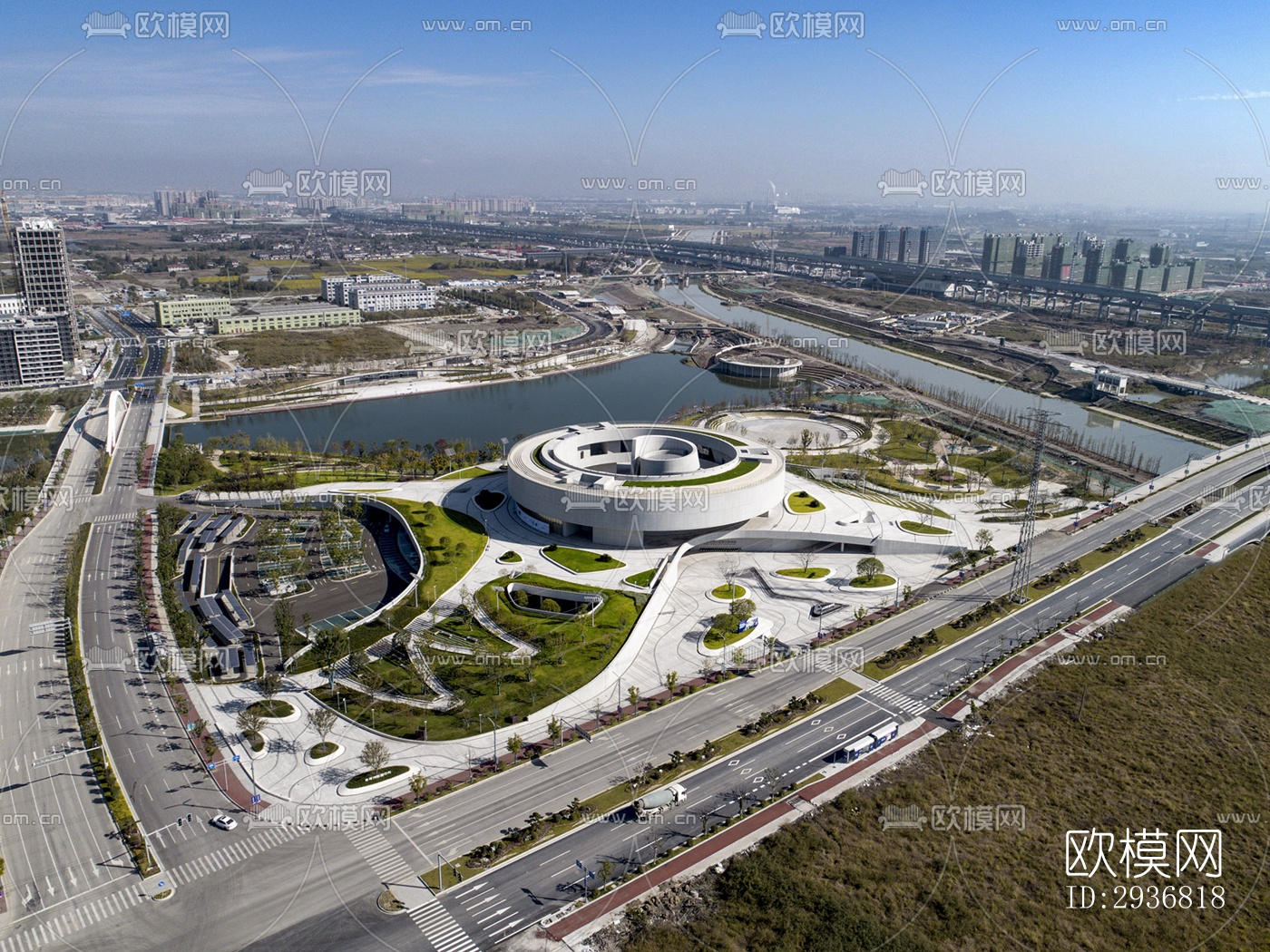 现代文体建筑效果图下载（渲染图10）