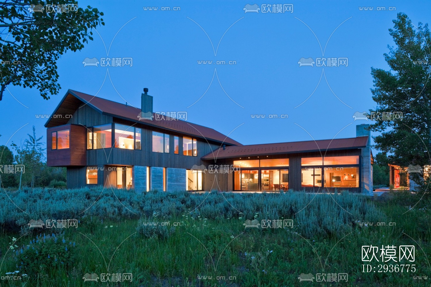 现代居住建筑效果图下载（渲染图13）