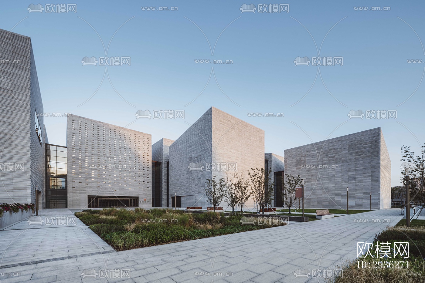 新中式美术博物馆效果图下载（渲染图13）