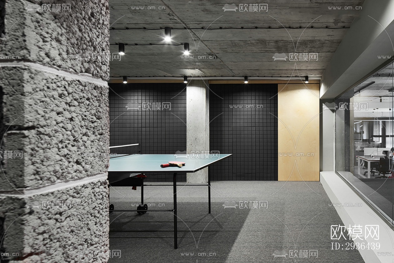 工业风办公区效果图下载（渲染图8）