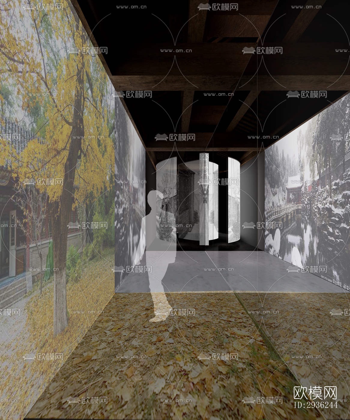 中式美术博物馆效果图下载（渲染图11）