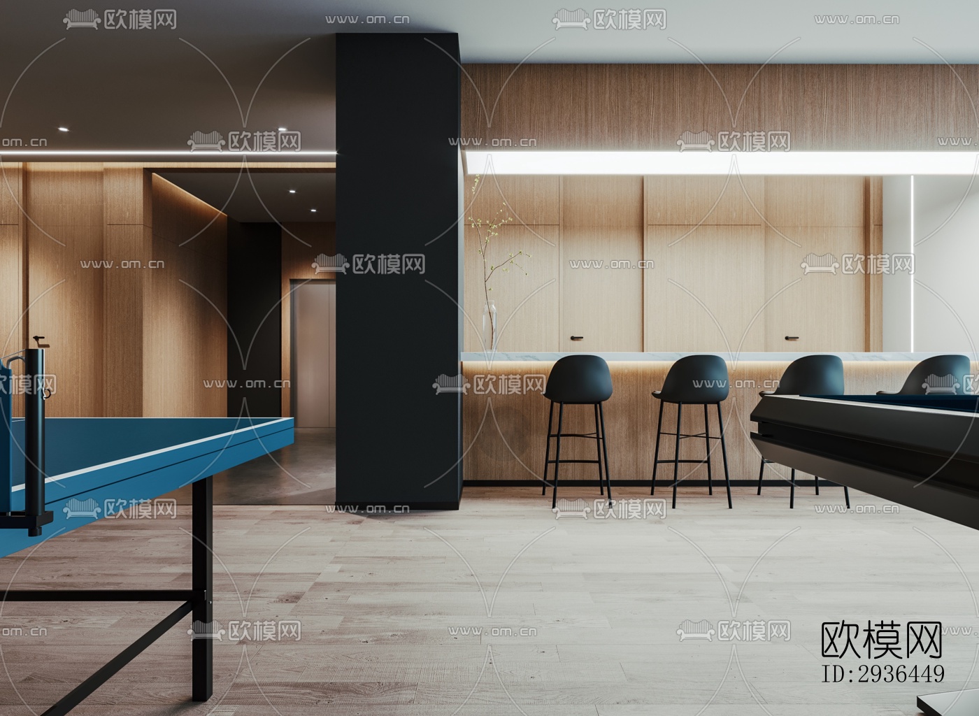 现代办公区效果图下载（渲染图15）