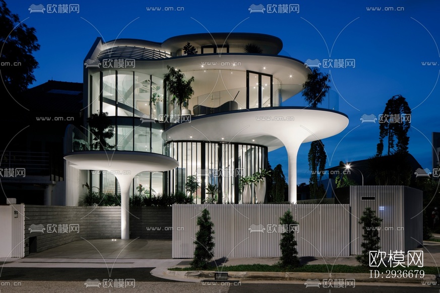 現(xiàn)代居住建筑效果圖下載(渲染圖2)