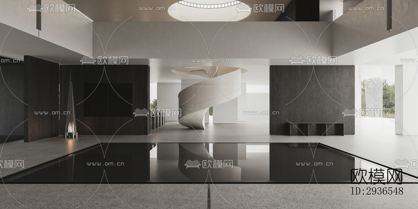 现代商务大堂效果图下载（渲染图14）