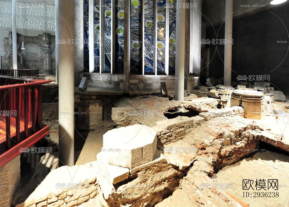 中古风美术博物馆效果图下载（渲染图6）