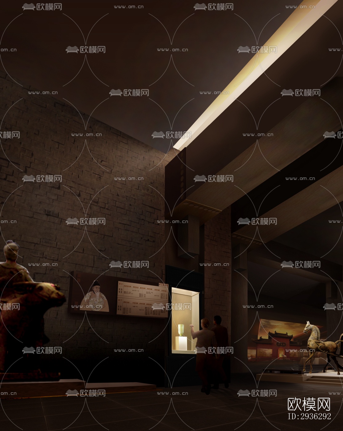 新中式美术博物馆效果图下载（渲染图19）