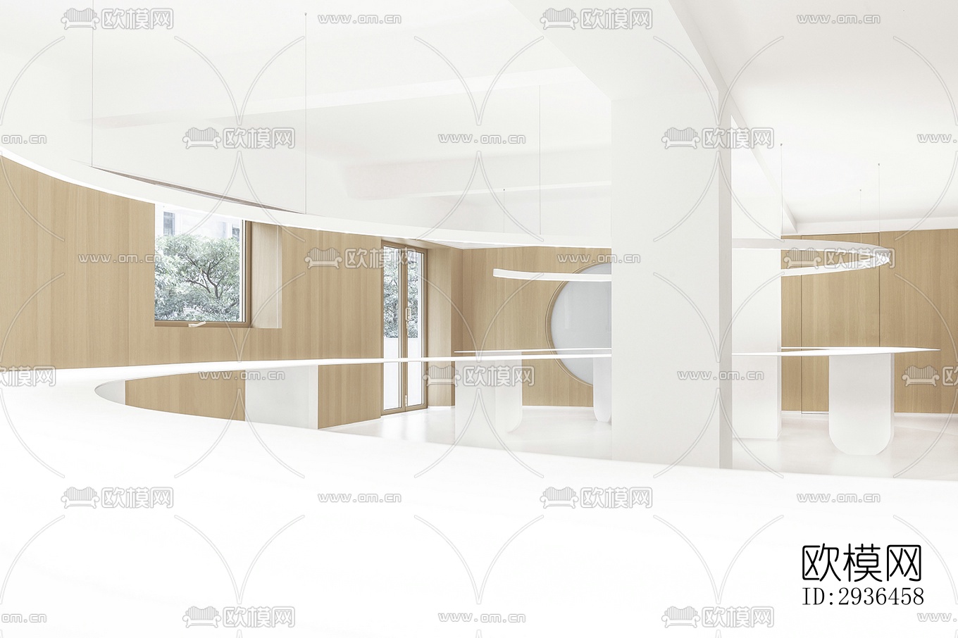 现代办公区效果图下载（渲染图13）