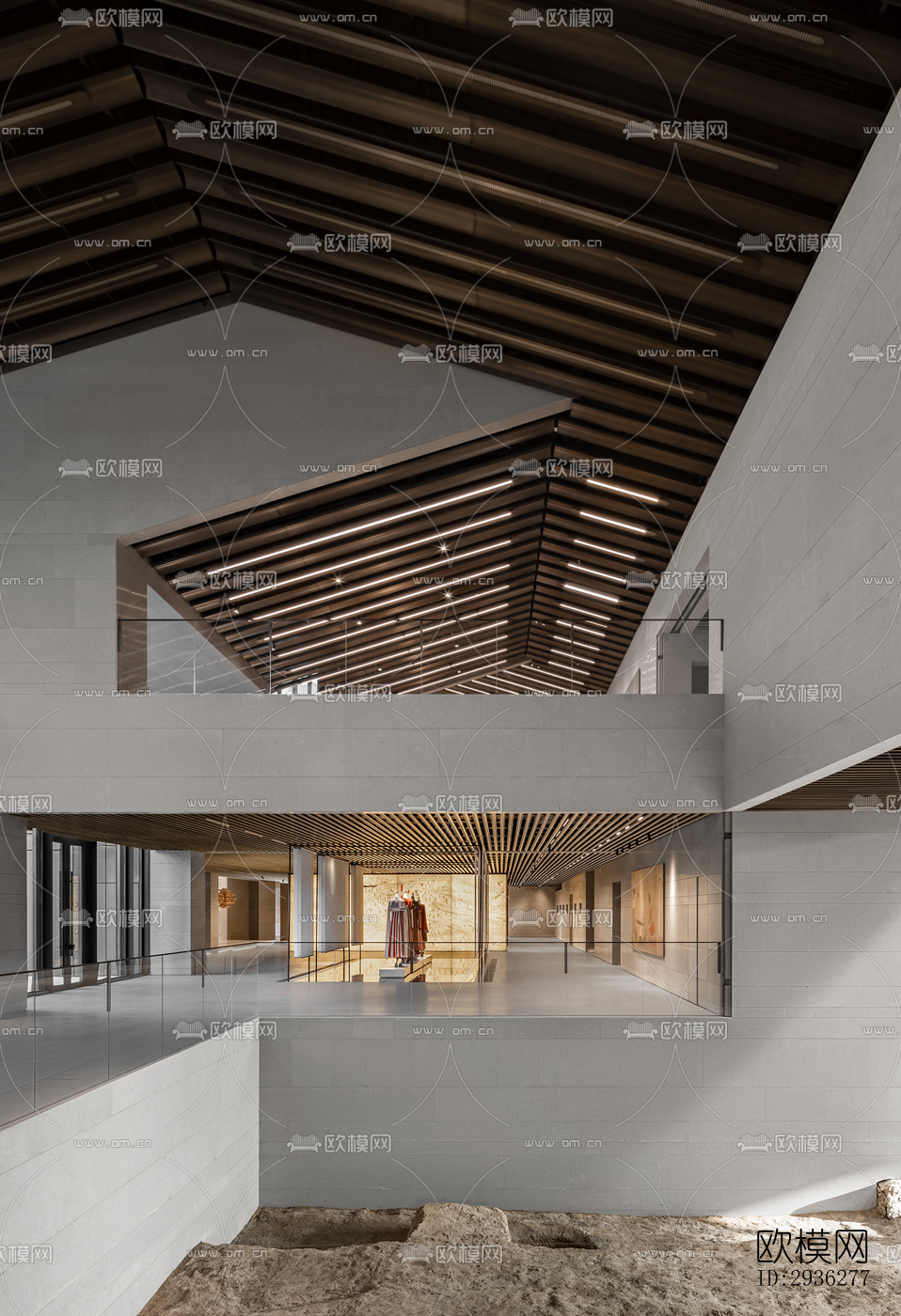 新中式美术博物馆效果图下载（渲染图17）