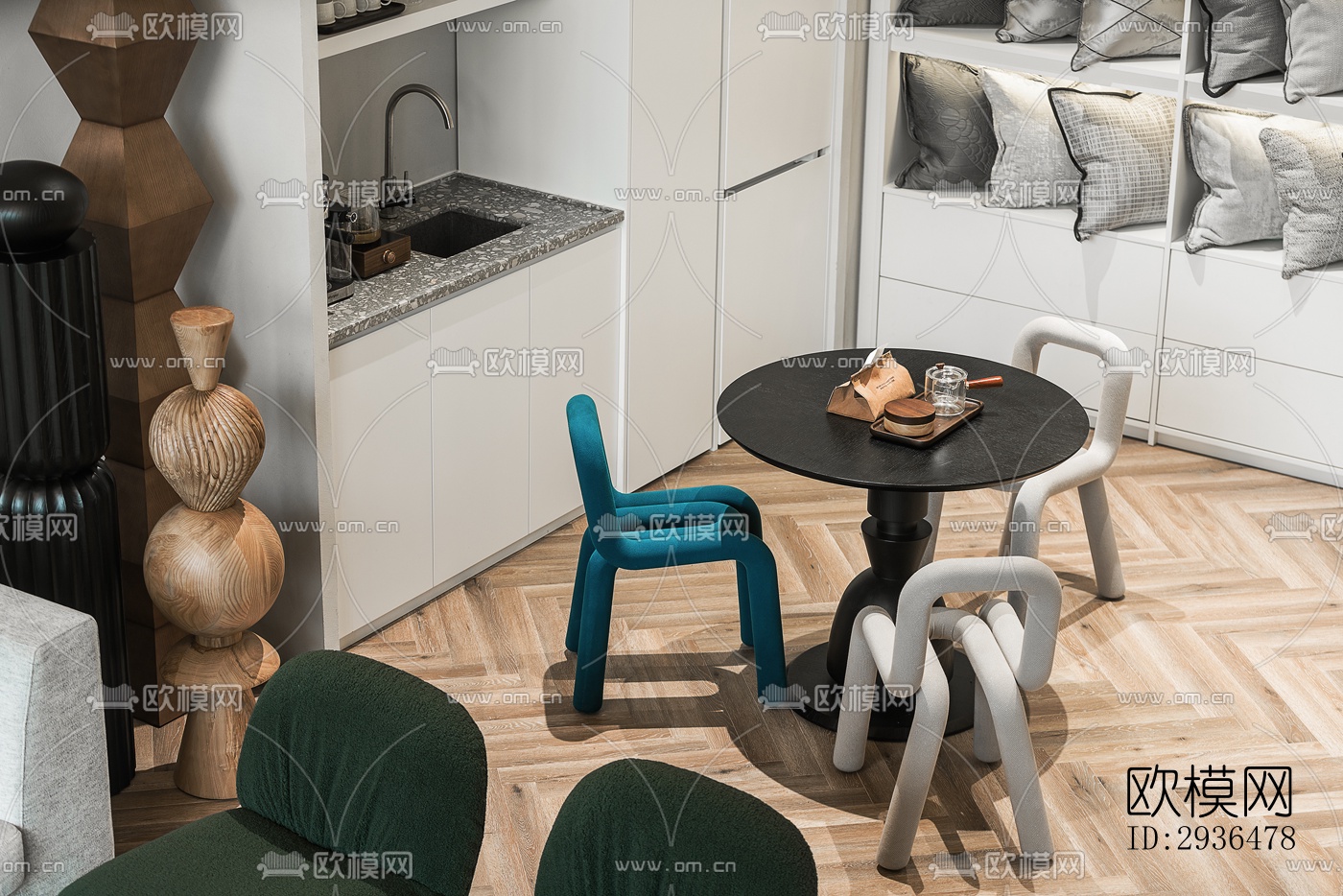 现代办公区效果图下载（渲染图11）