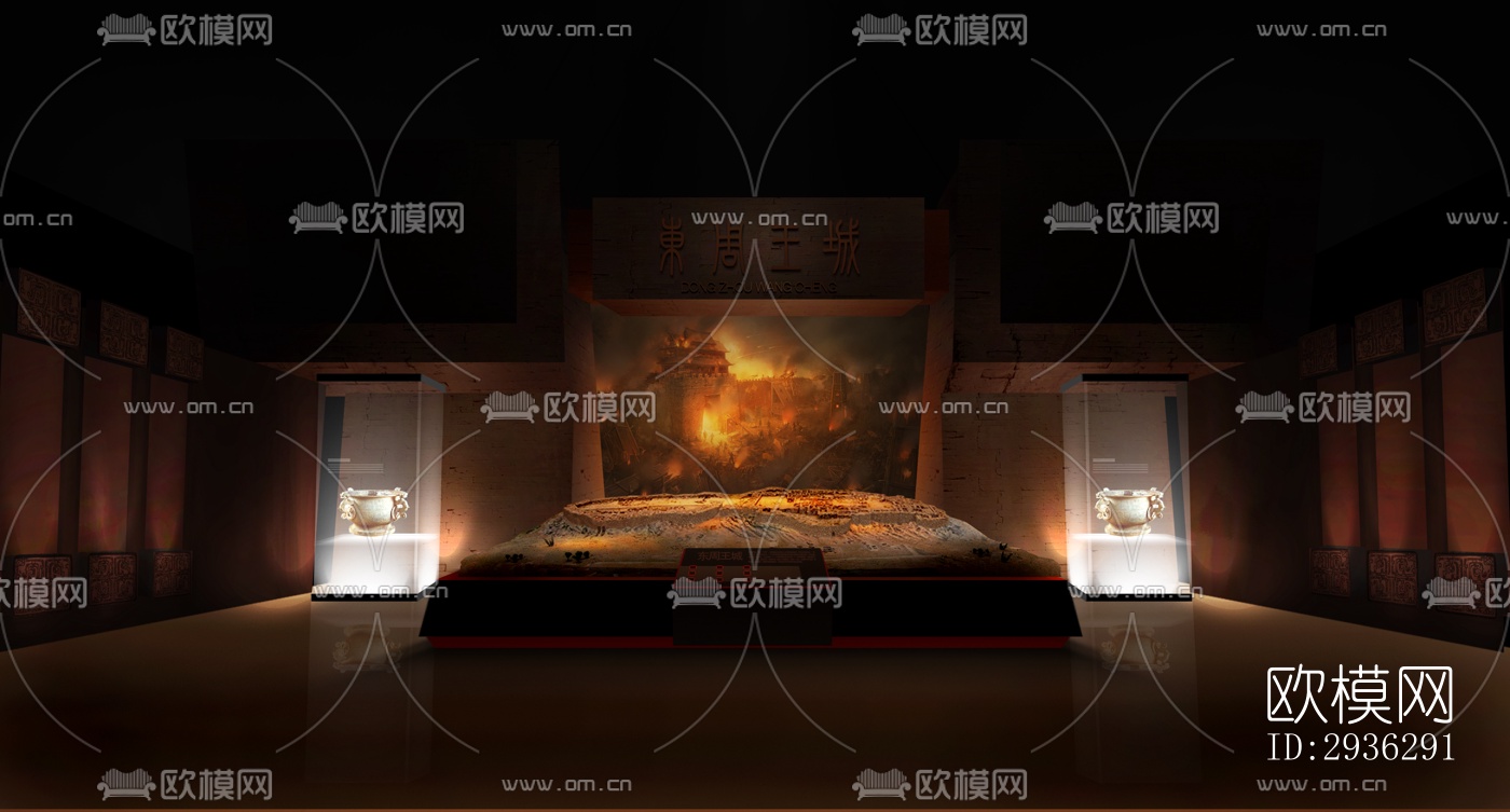 新中式美术博物馆效果图下载（渲染图4）