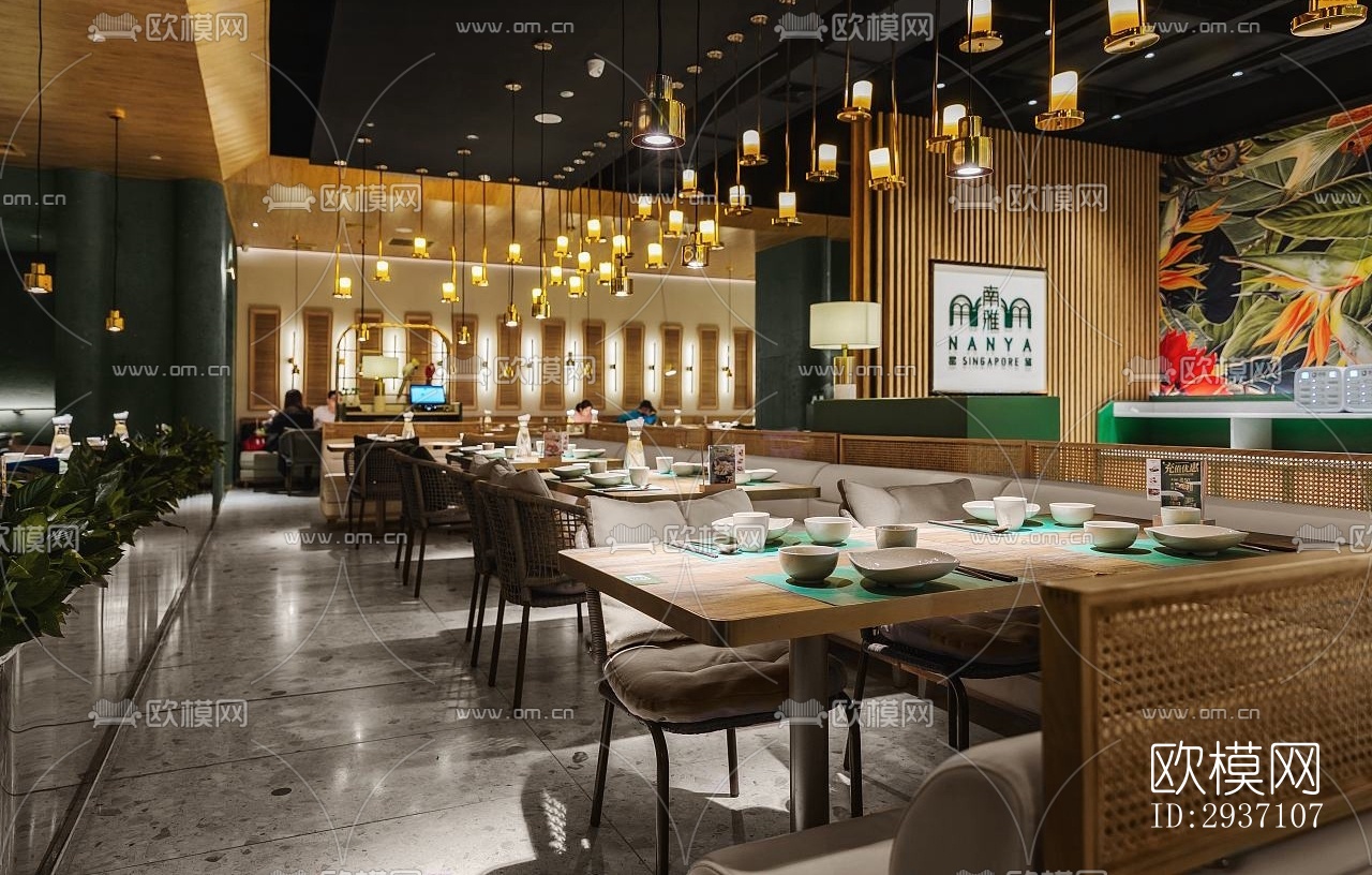 东南亚西餐厅效果图下载（渲染图11）