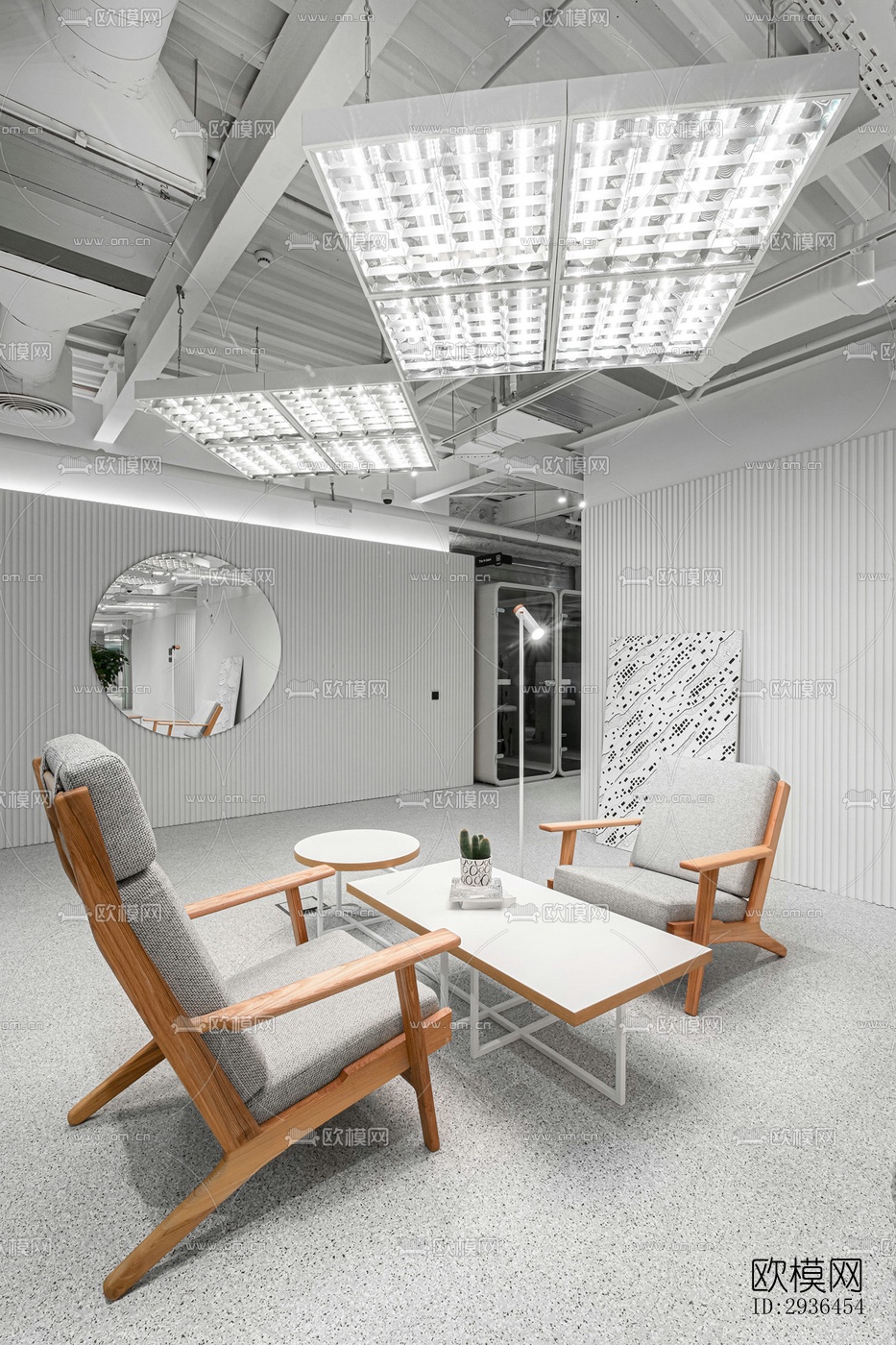 现代办公区效果图下载（渲染图11）