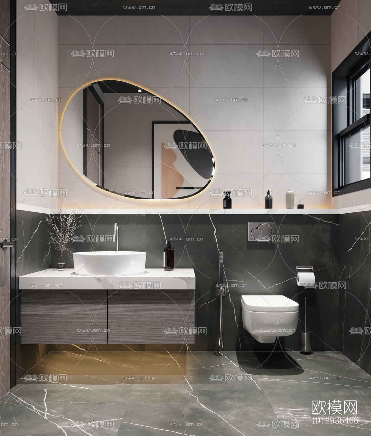 现代办公区效果图下载（渲染图10）