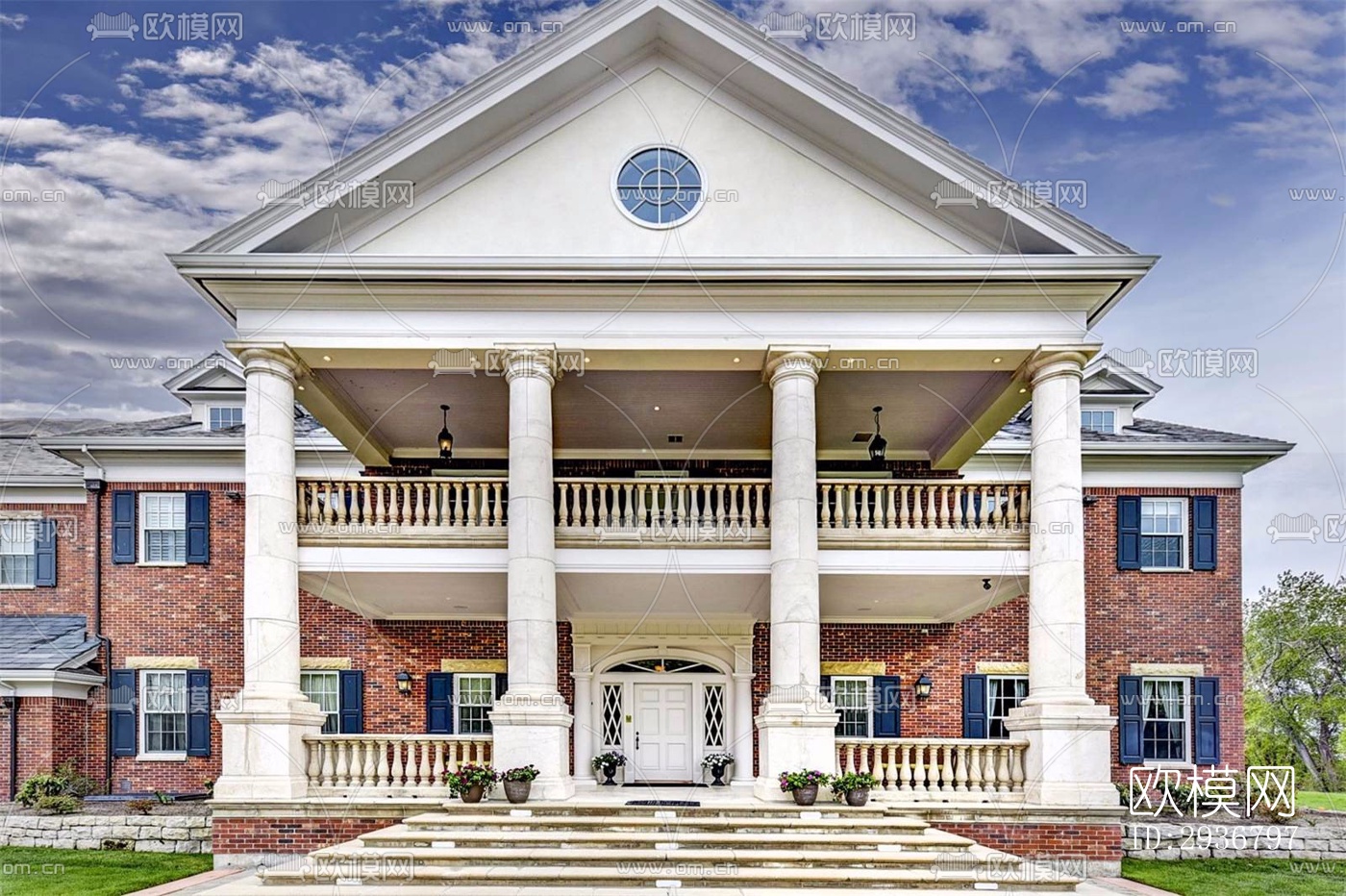 美式居住建筑效果图下载（渲染图5）