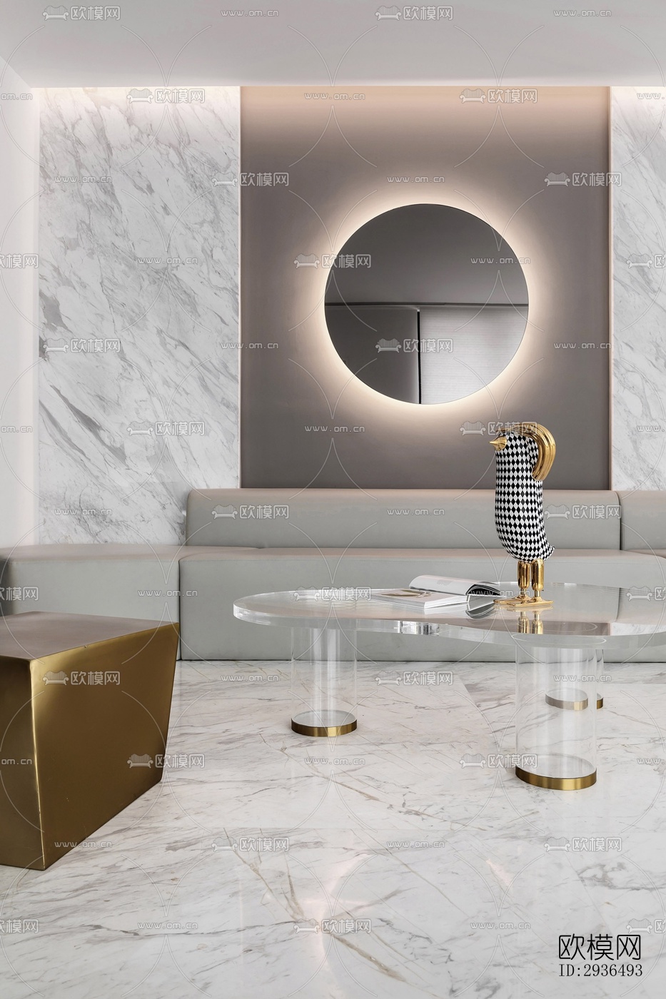 现代办公区效果图下载（渲染图6）