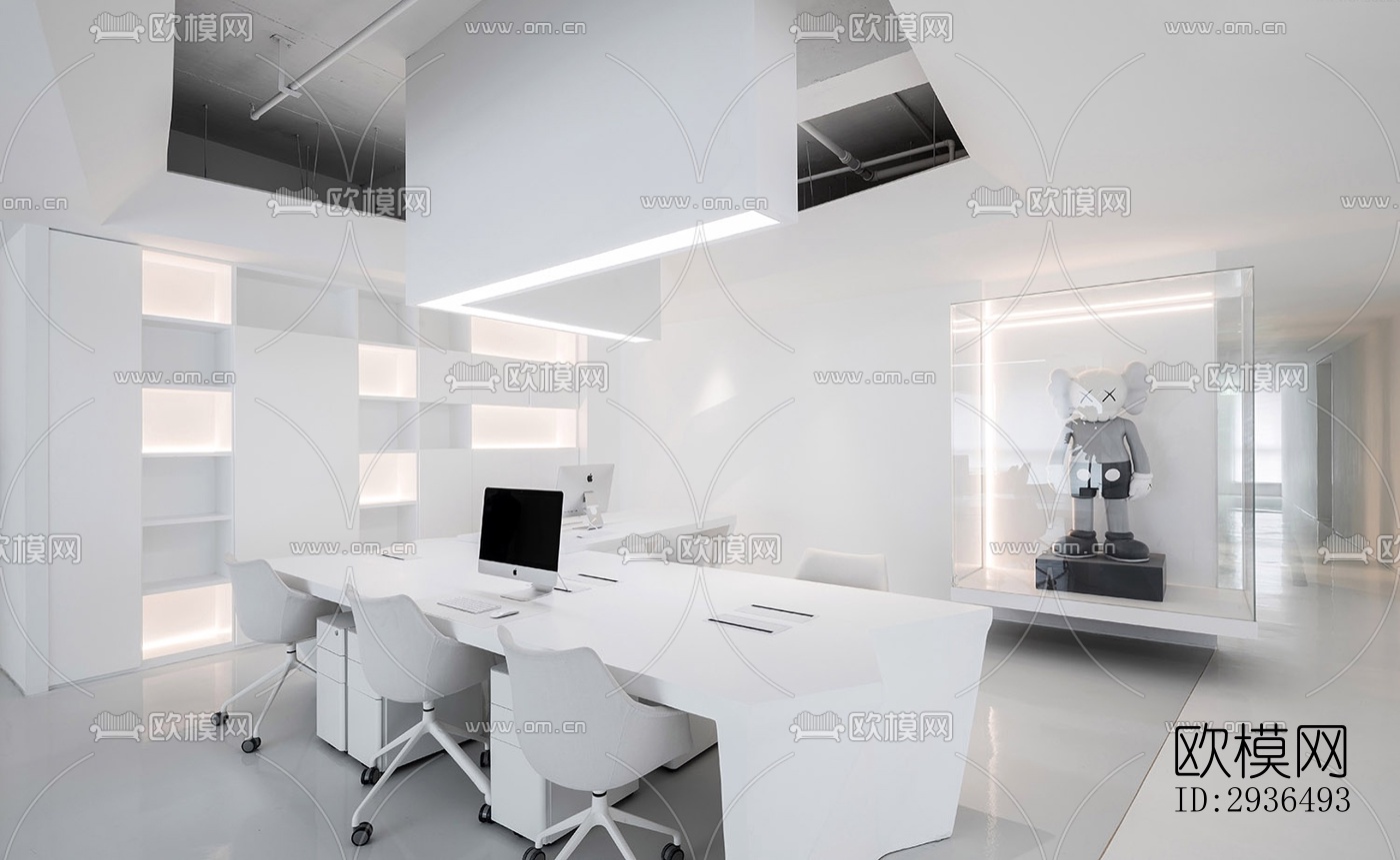 现代办公区效果图下载（渲染图9）