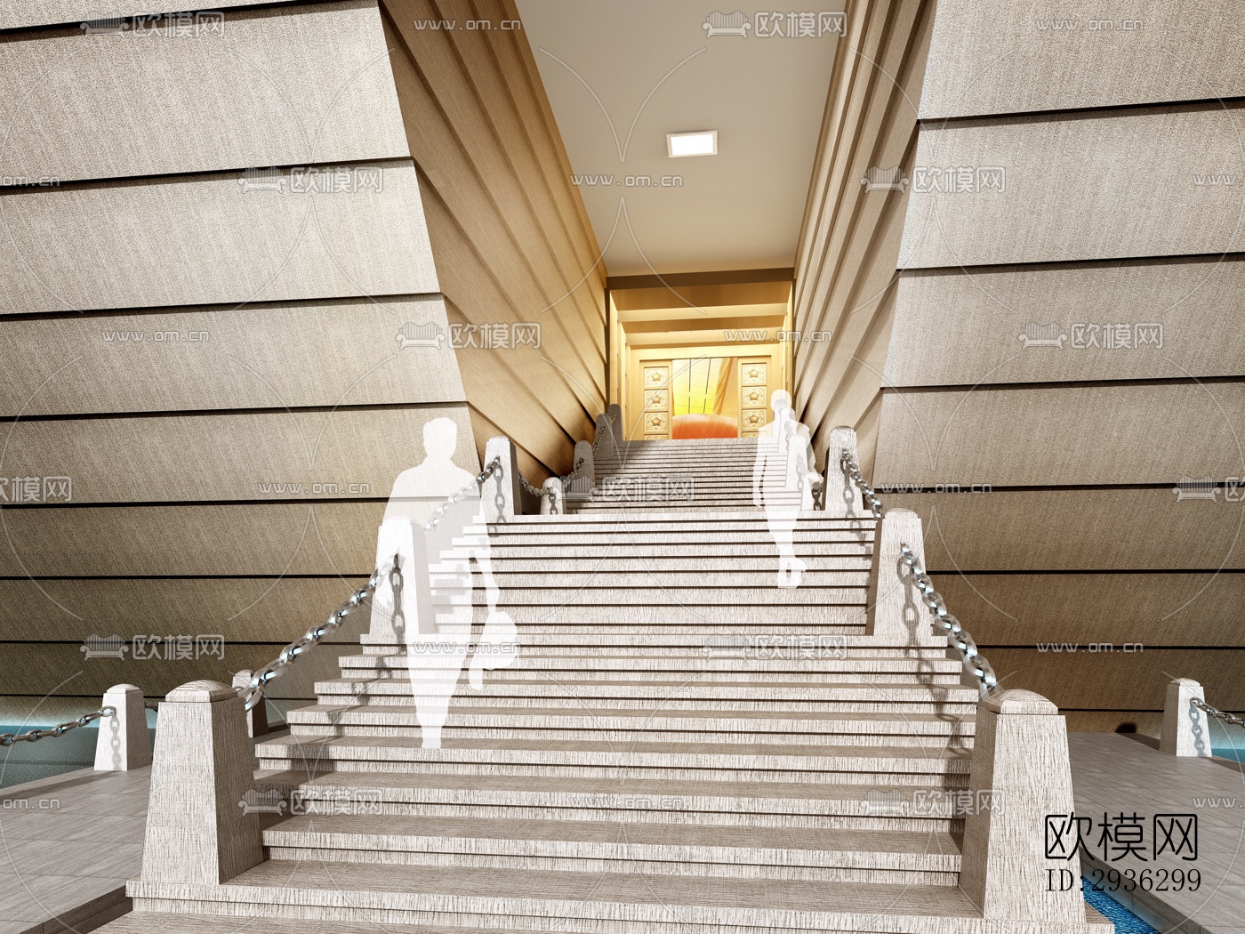 新中式美术博物馆效果图下载（渲染图2）