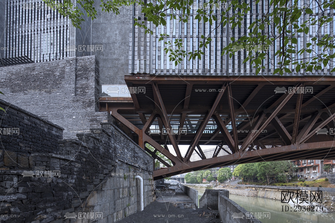 新中式美术博物馆效果图下载（渲染图17）