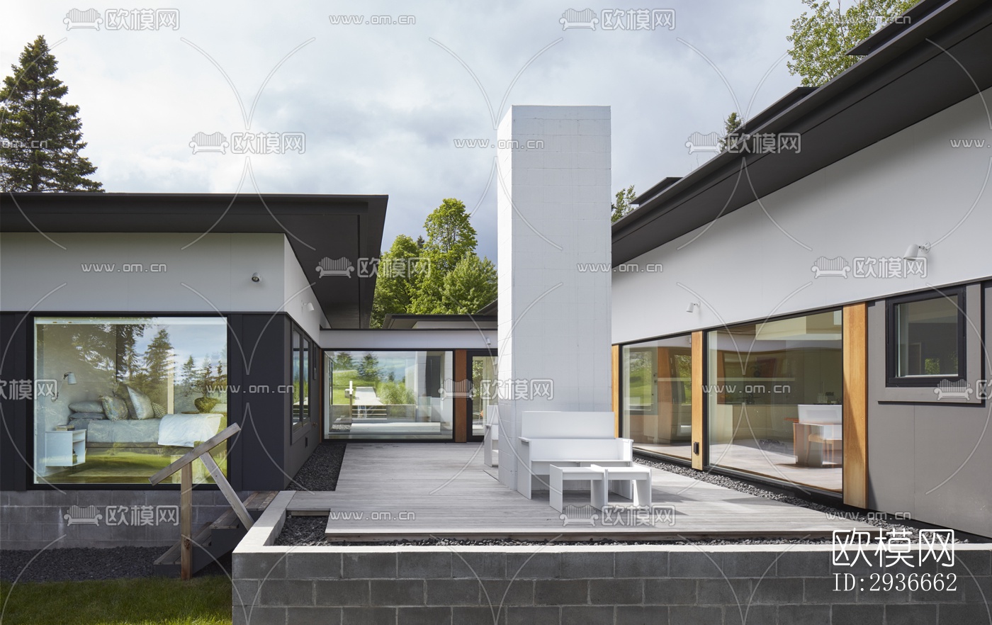 现代居住建筑效果图下载（渲染图2）