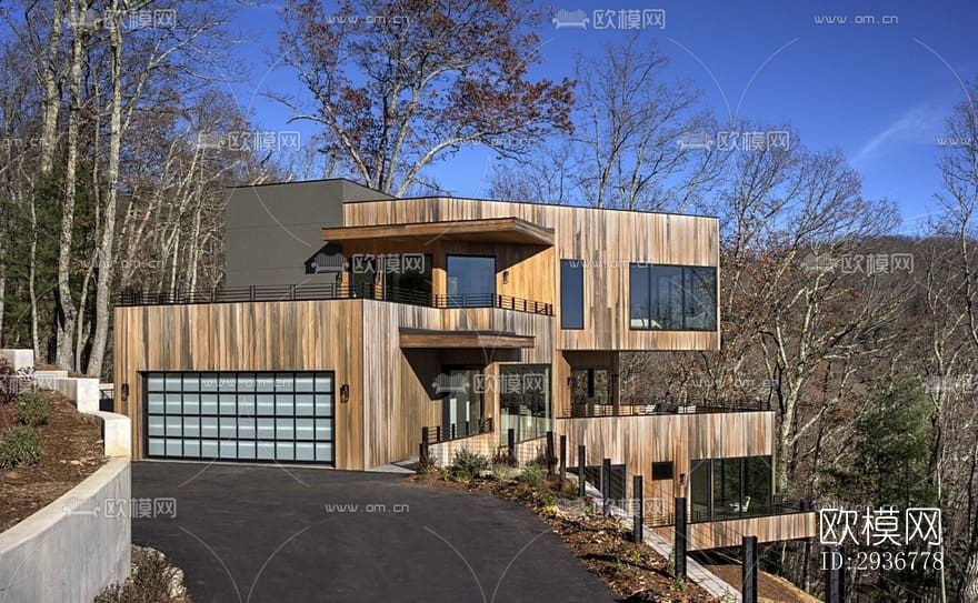 现代居住建筑效果图下载（渲染图11）