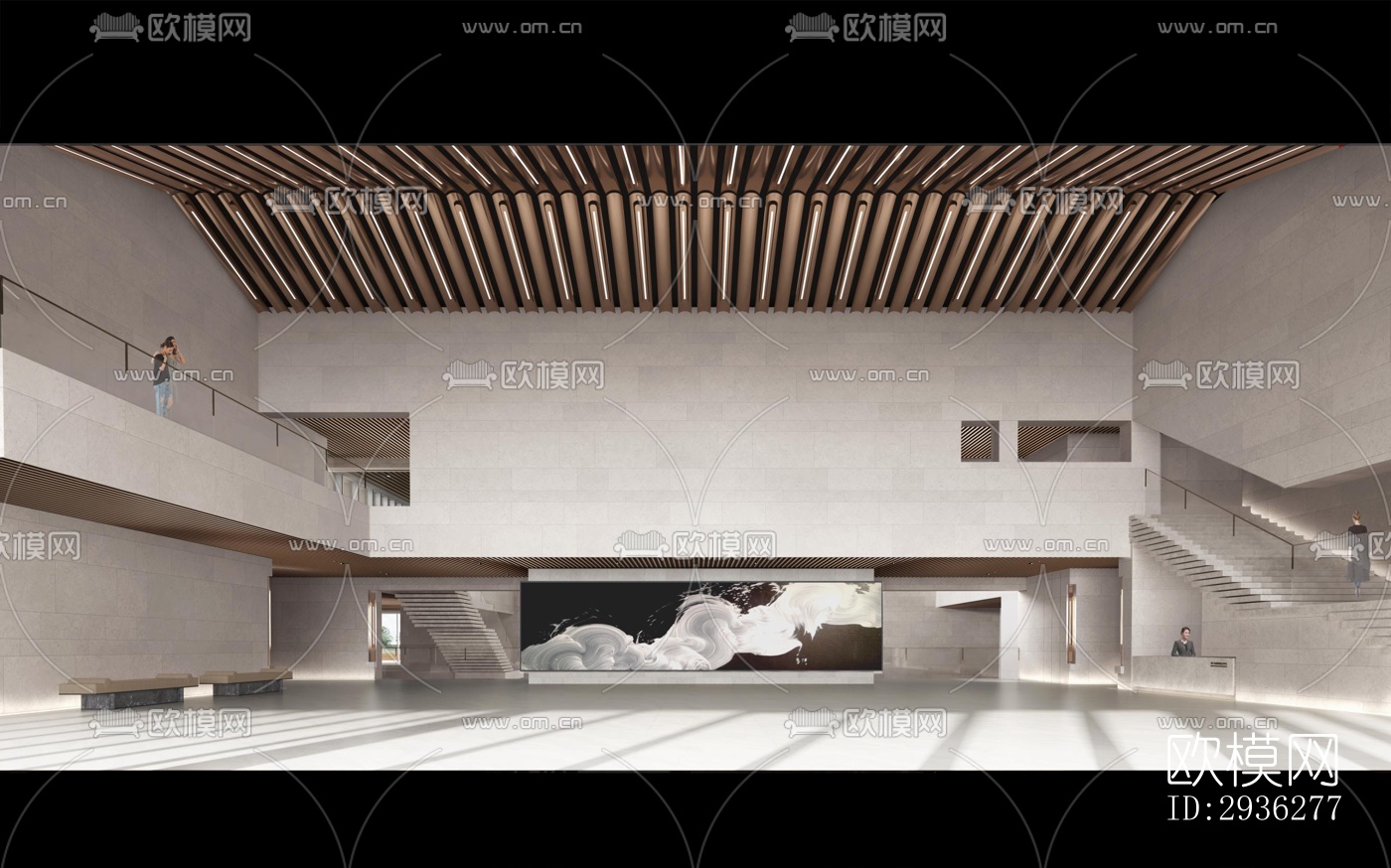 新中式美术博物馆效果图下载（渲染图8）