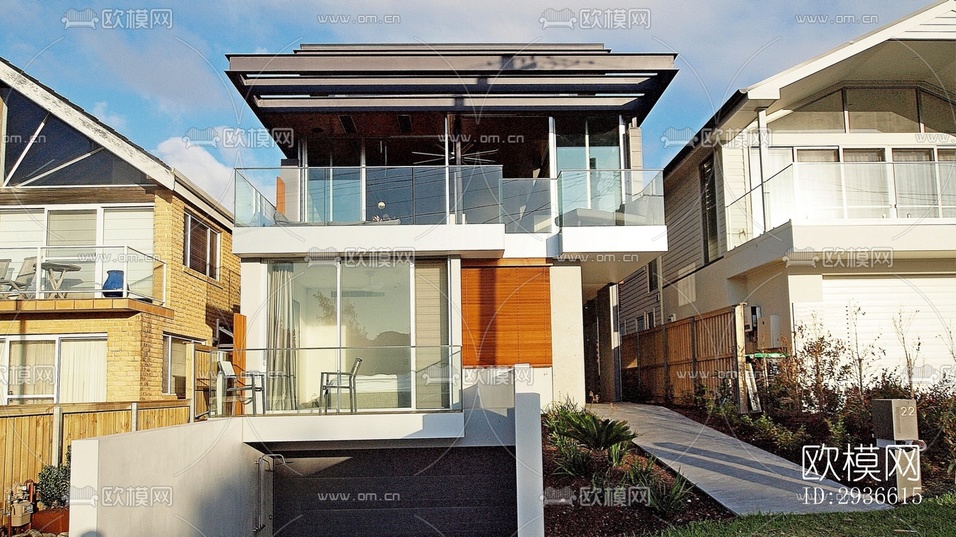 工业风居住建筑效果图下载(渲染图10)