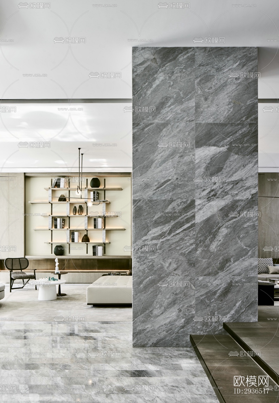 新中式商务大堂效果图下载（渲染图4）