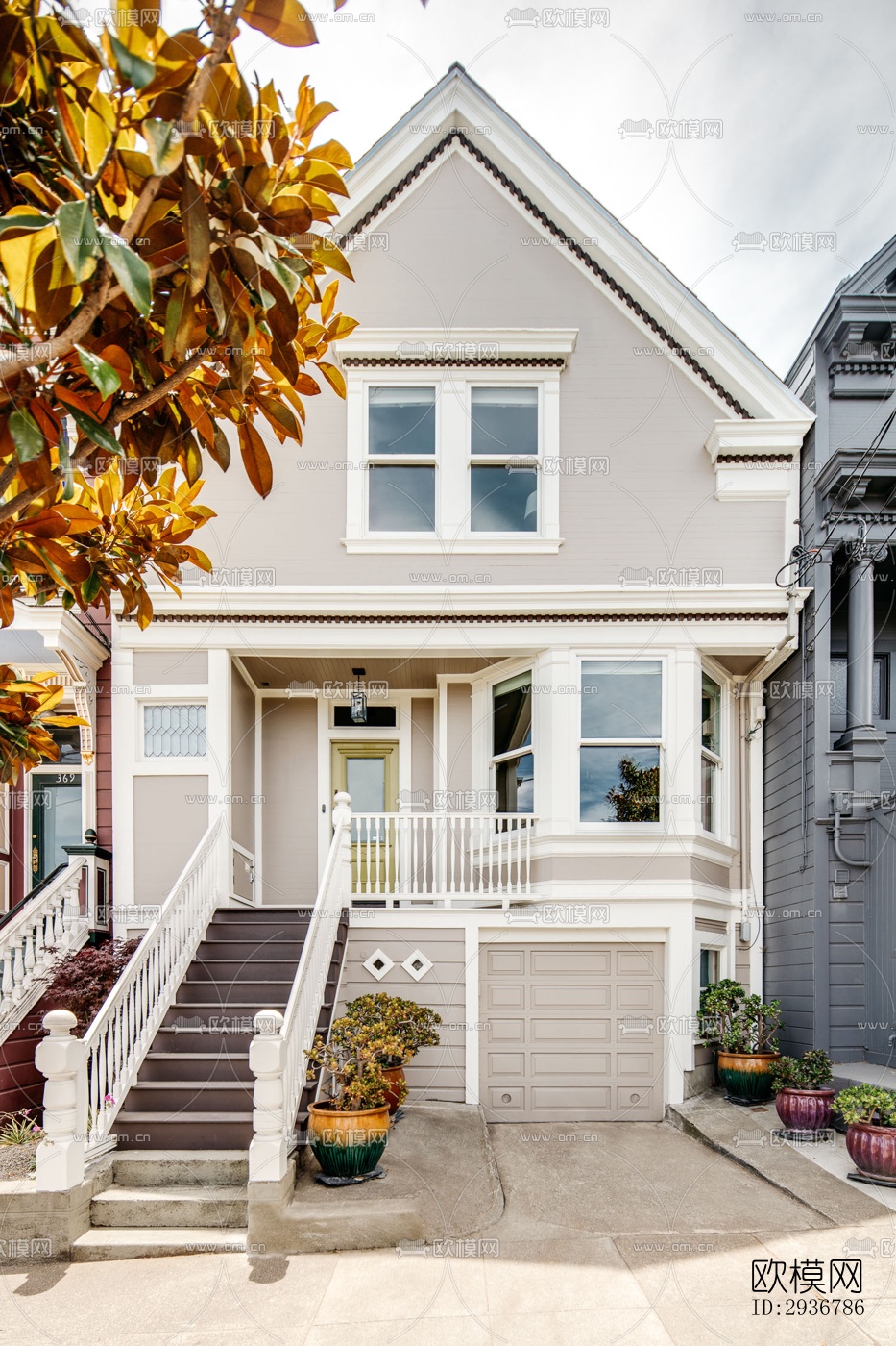 美式居住建筑效果图下载（渲染图18）