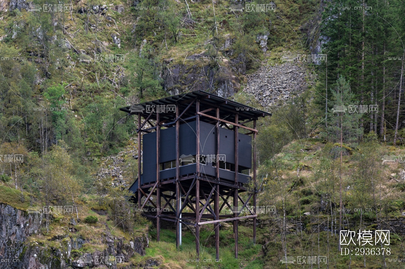 高级灰美术博物馆效果图下载（渲染图10）