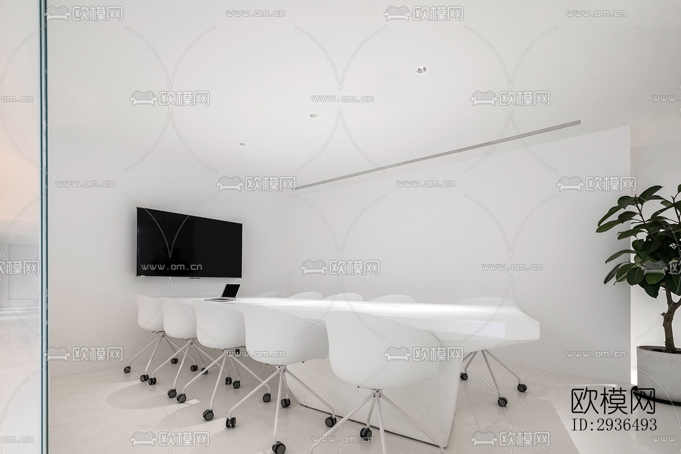 现代办公区效果图下载（渲染图3）