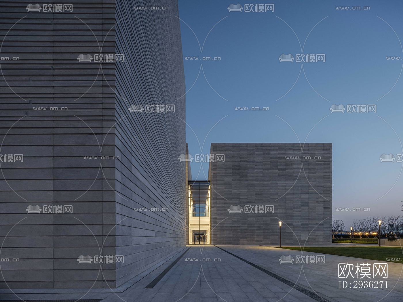 新中式美术博物馆效果图下载（渲染图17）