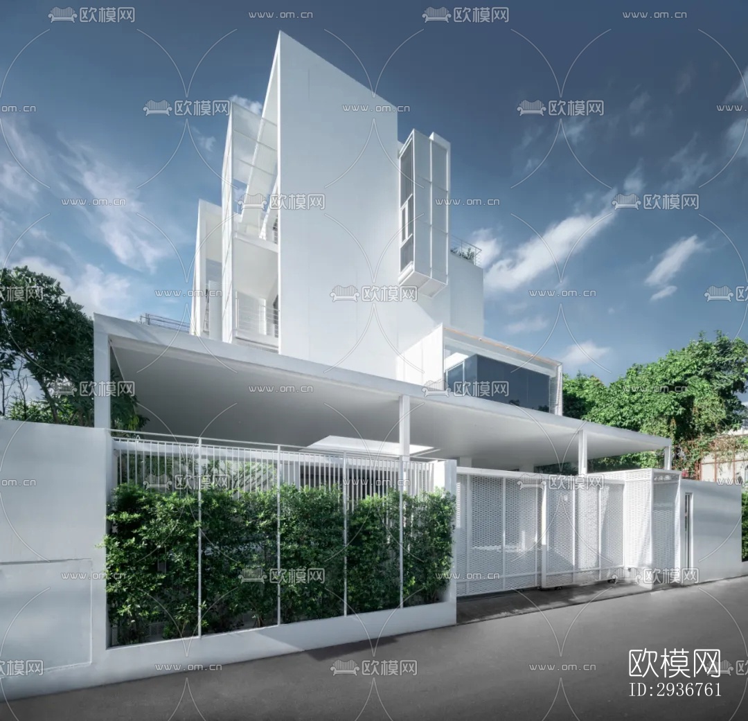 现代居住建筑效果图下载（渲染图5）