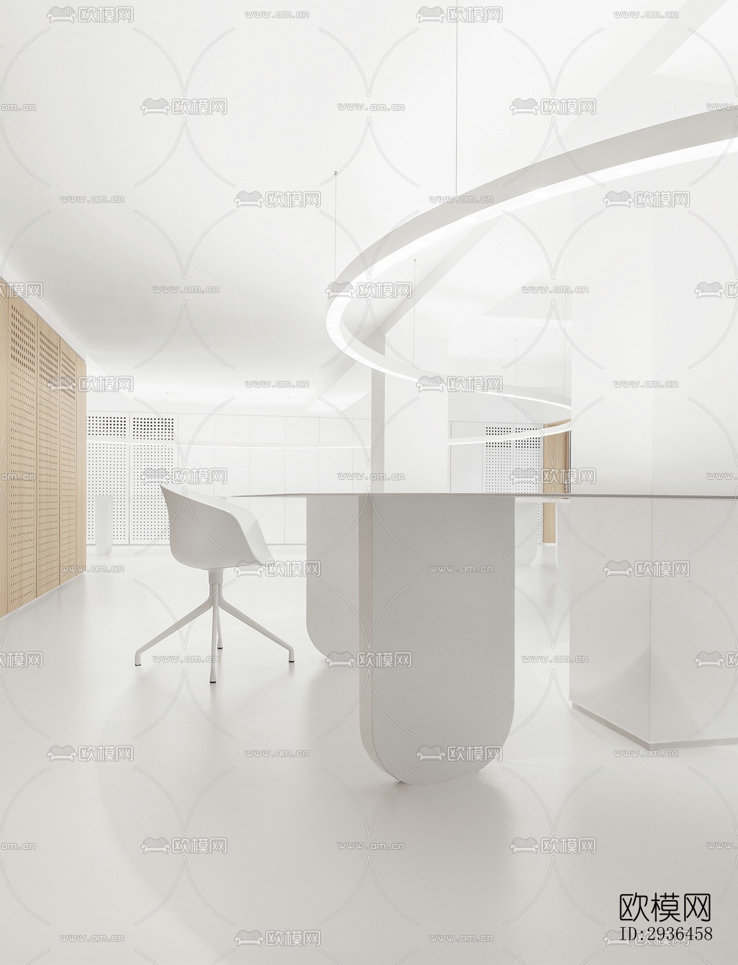 现代办公区效果图下载（渲染图5）