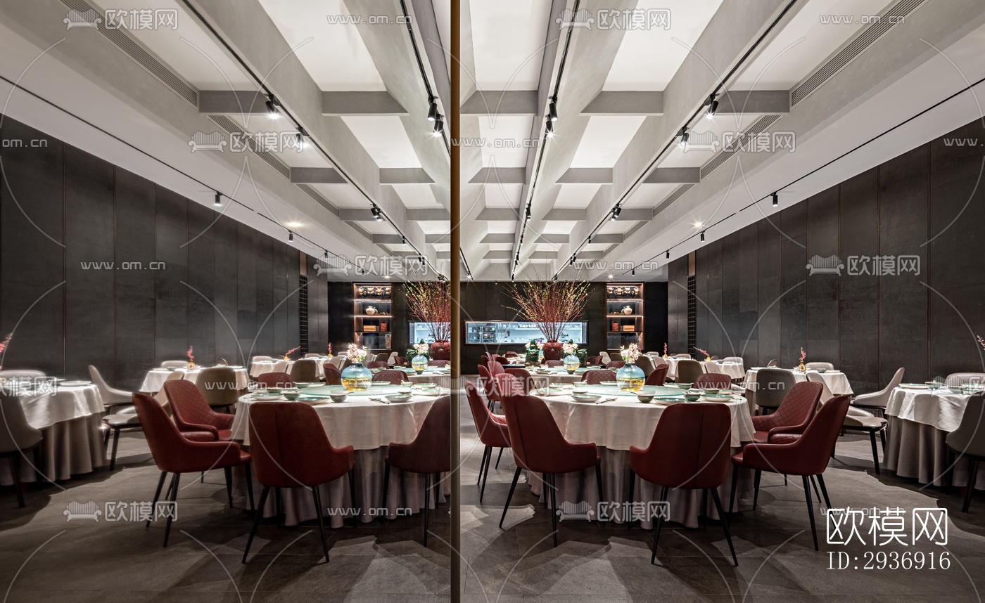 新中式中餐厅效果图下载（渲染图8）