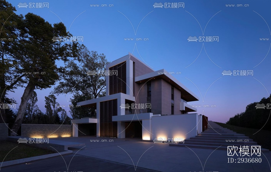 现代居住建筑效果图下载(渲染图15)
