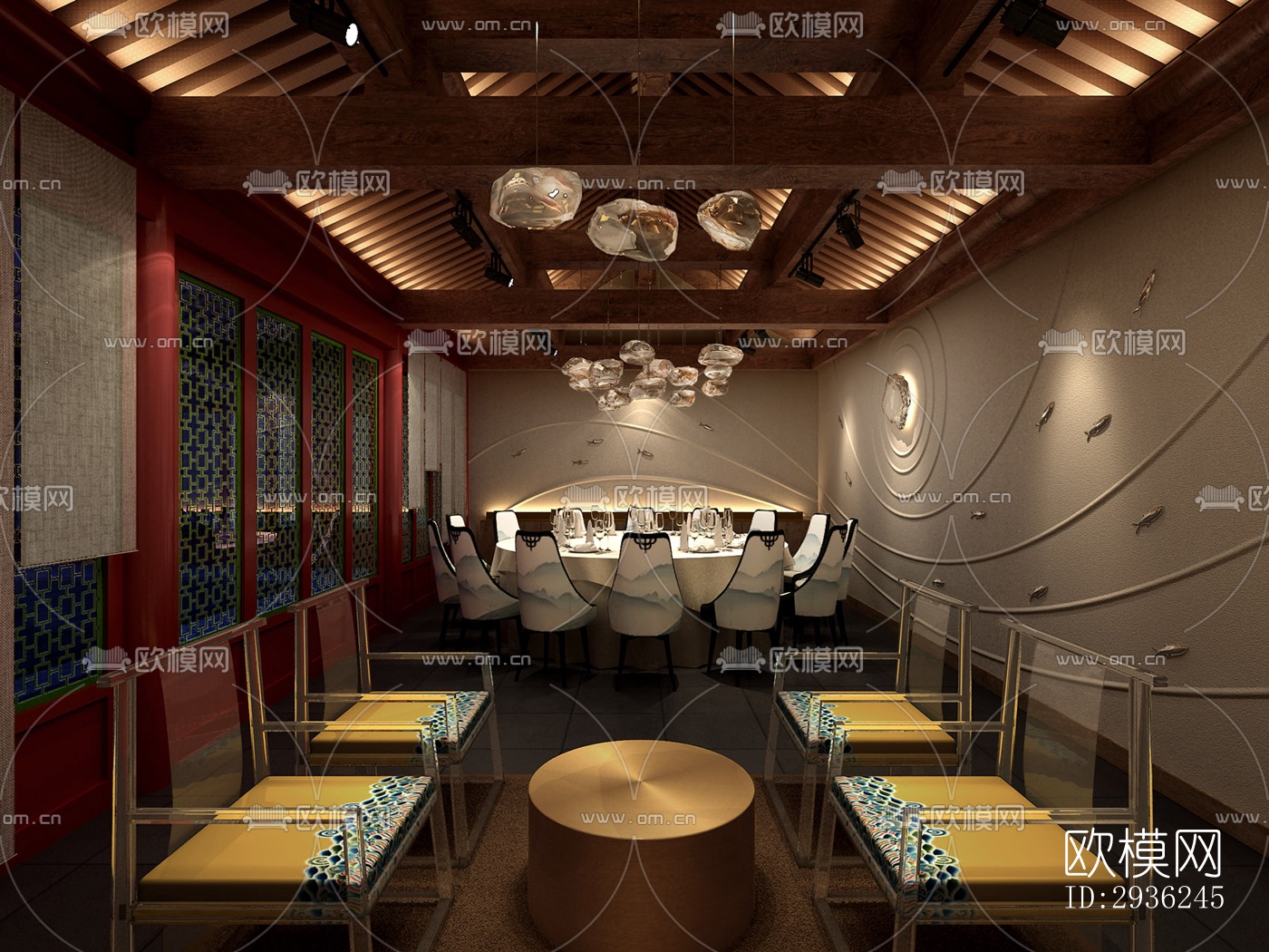 中式美术博物馆效果图下载（渲染图11）