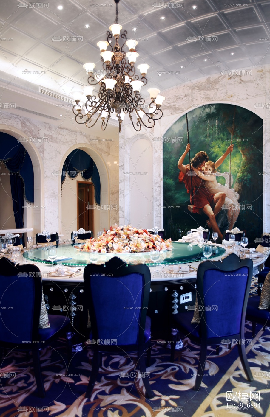 中式中餐厅效果图下载（渲染图10）