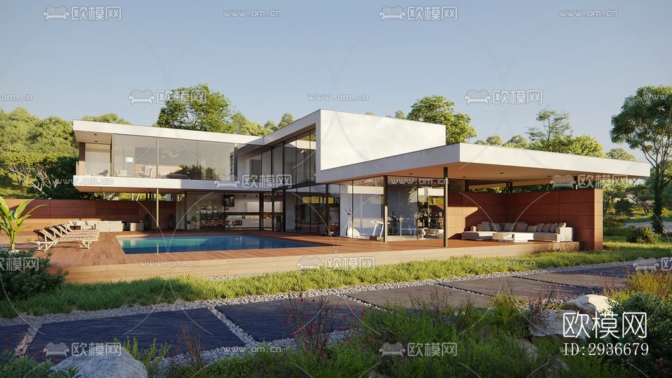 現(xiàn)代居住建筑效果圖下載(渲染圖11)