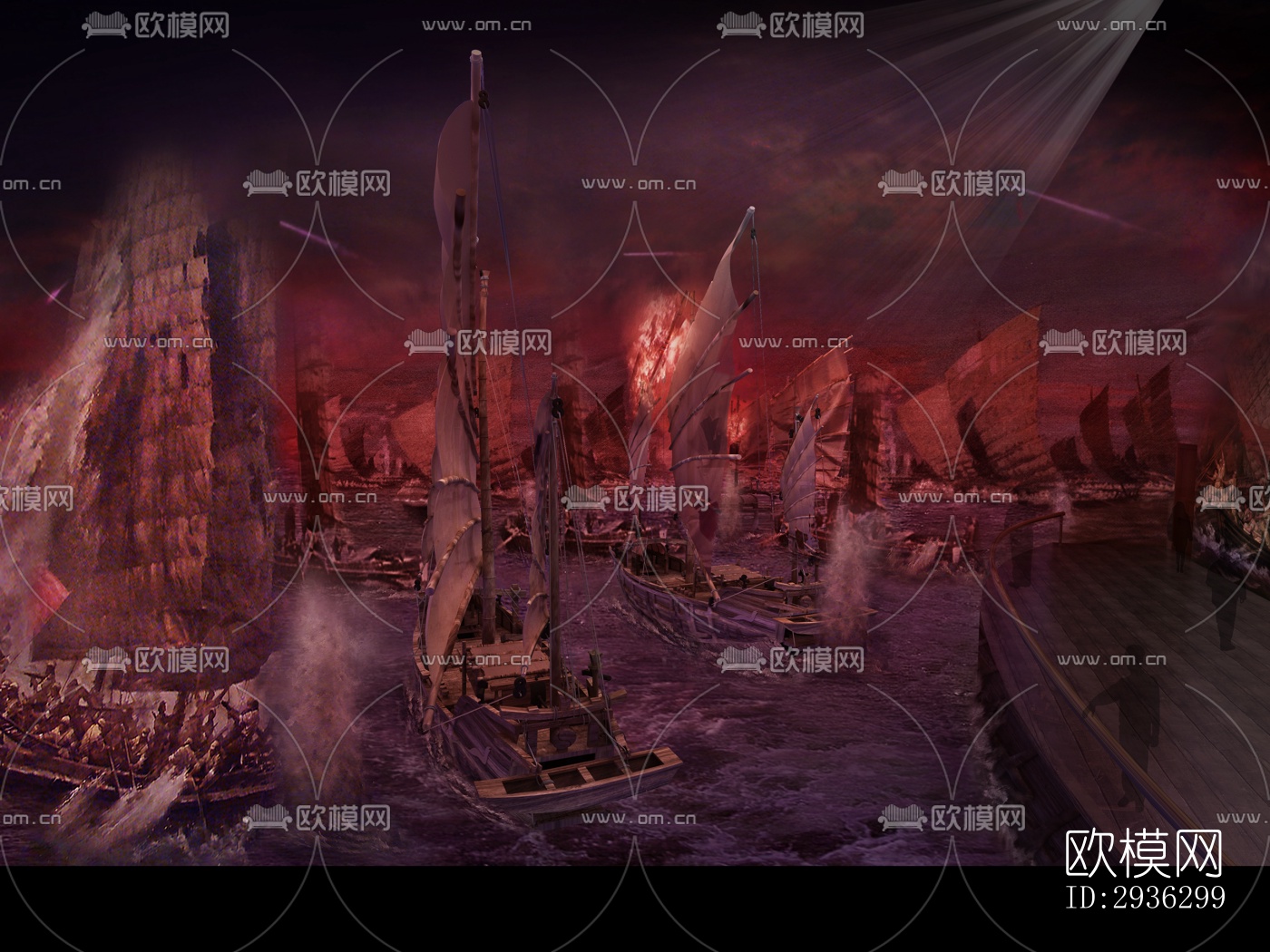 新中式美术博物馆效果图下载（渲染图13）