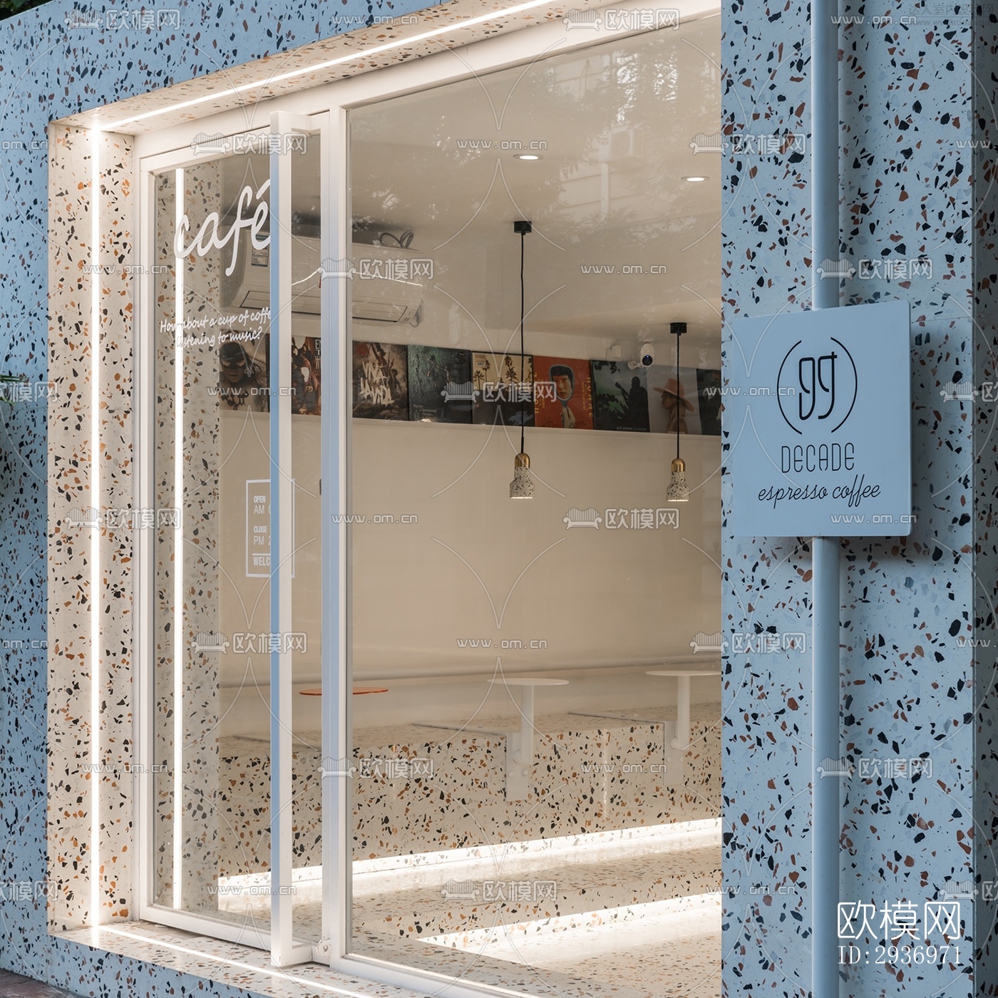 北欧咖啡奶茶效果图下载（渲染图7）