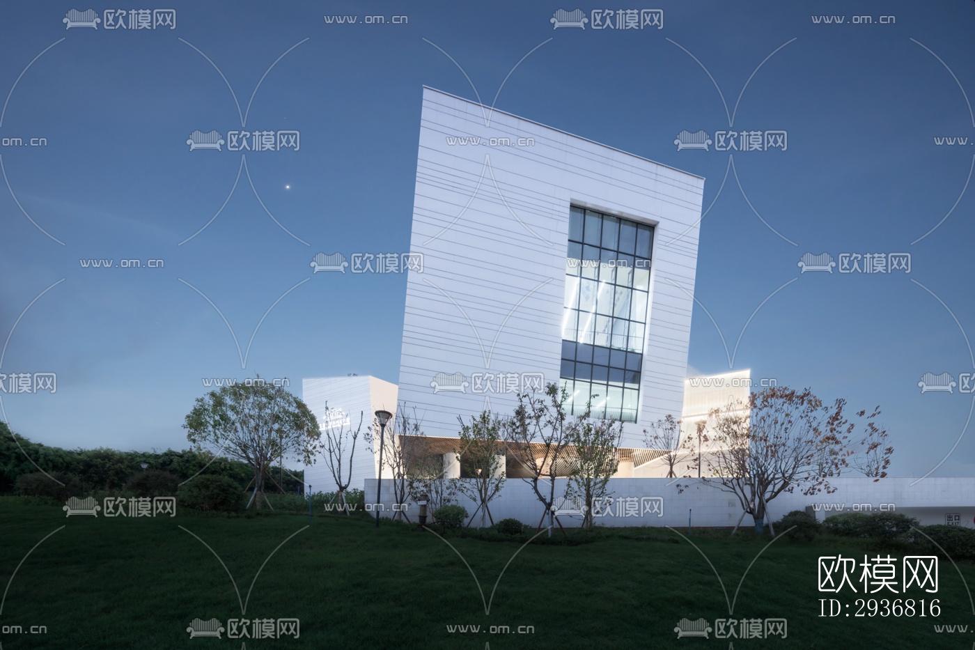 现代文体建筑效果图下载（渲染图10）