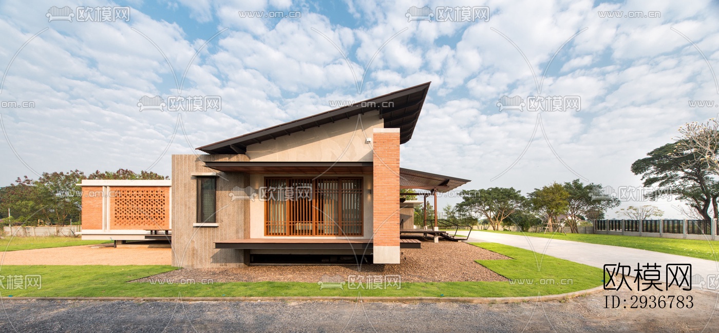 现代居住建筑效果图下载（渲染图1）