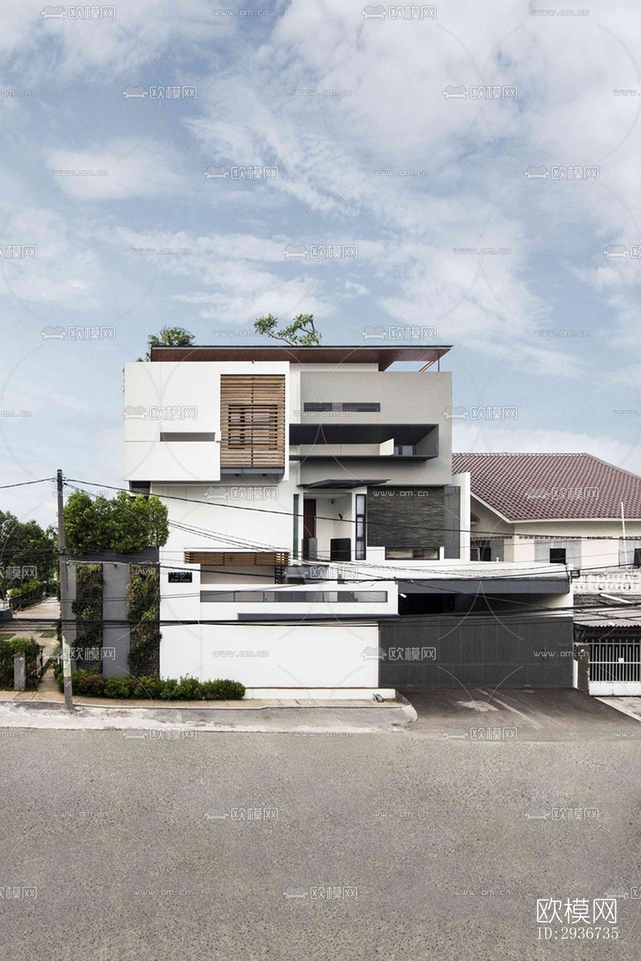 现代居住建筑效果图下载（渲染图11）