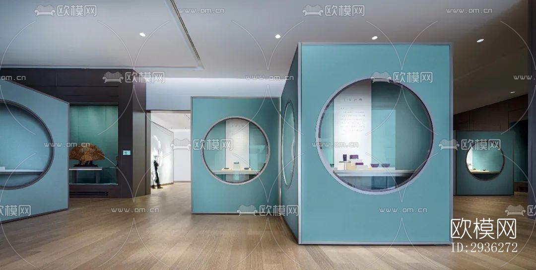 新中式美术博物馆效果图下载（渲染图11）